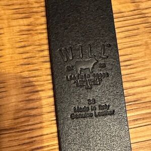 Will Leather Goods Black Genuine Leather Belt